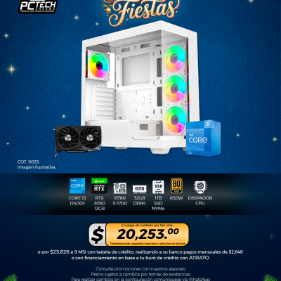 PC GAMER INTEL Core i5 12400F, RTX 3060 12GB, 32GB RAM, 1TB SSD