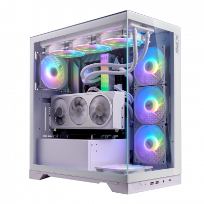 Gabinete Gamer XPG INVADER X con Ventana, Midi Tower, ATX/micro ATX/Mini-ITX, USB 3.2, sin Fuente, 5 Ventiladores Instalados, Blanco