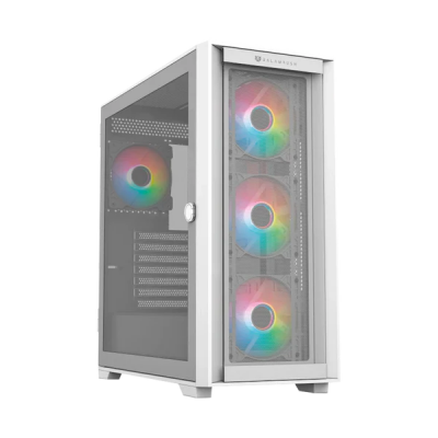 Gabinete Balam Rush Carbono Twin Mate 7000 con Ventana RGB, Midi-Tower, ATX/Micro-ATX/Mini-ITX, USB 3.0/2.0, sin Fuente, 4 Ventiladores RGB Instalados, Blanco