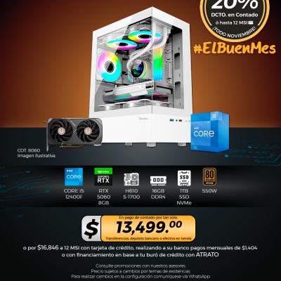 PC GAMER INTEL Core i5 12400F, RTX 5060 8GB, 16GB RAM, 1TB SSD