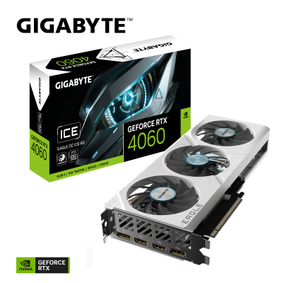 Tarjeta de Video Gigabyte NVIDIA RTX 4060 EAGLE OC ICE 8G, 8GB 128-bit GDDR6, PCI Express 4.0
