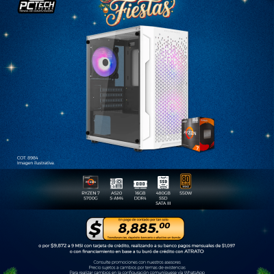 PC GAMER AMD Ryzen 7 5700G, 16GB RAM, 480GB SSD