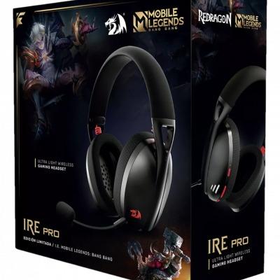 Redragon Audífonos Gamer Ire Pro H848, Inalámbrico, USB, Edicion Mobile Legends Negro