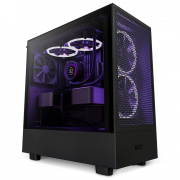 Gabinete NZXT H5 Flow con Ventana, Midi-Tower, Mini-ITX/Micro-ATX/ATX/EATX, USB 3.2, sin Fuente, 2 Ventiladores Instalados, Negro