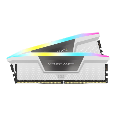 Kit Memoria RAM Corsair Vengeance RGB DDR5, 6000MHz, 64GB - 2 x 32GB, CL30, XMP, Blanco