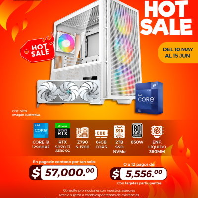 HOT SALE: PC GAMER INTEL Core i9 12900KF, RTX 5070Ti Aero OC, 64GB RAM, 2TB SSD