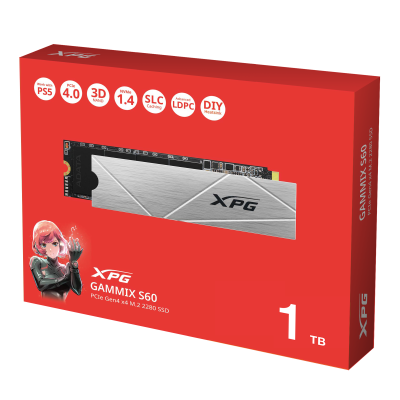 SSD XPG GAMMIX S60 NVMe, 1TB, PCI Express 4.0, M.2