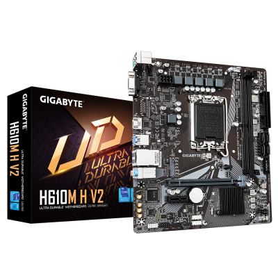 Tarjeta Madre Gigabyte H610M H V2, Micro-ATX, LGA 1700, Intel H610, 96GB DDR5, HDMI/DP para Inte