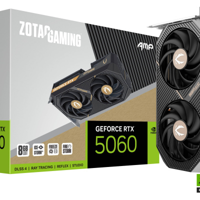 Tarjeta de Video Zotac Gaming GeForce RTX 5060 AMP DLSS 4 8GB GDDR7 128-bit 28 Gbps PCIE 5.0