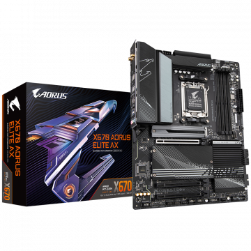 Tarjeta Madre AORUS ATX X670 AORUS ELITE AX, S-AM5, AMD X670, HDMI, 128GB DDR5 para AMD