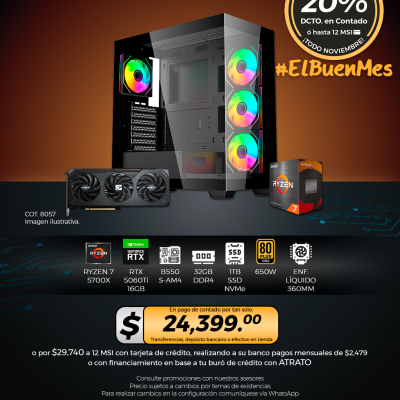 PC GAMER AMD Ryzen 7 5700X, RTX 5060Ti 16GB, 32GB RAM, 1TB SSD