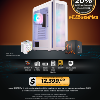 PC GAMER AMD Ryzen 7 8700G, 32GB RAM, 1TB SSD