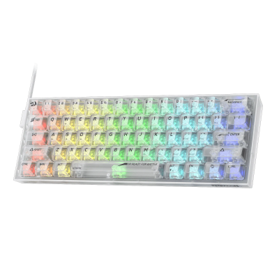 K617CT RGB FIZZ TRANSPARENTE TECLADO REDRAGON 60% INGLES RED