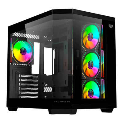 Gabinete Balam Rush Tank Master 9600 TB con Ventana RGB, Midi-Tower, ATX/Micro-ATX/ITX, USB 3.0/2.0, sin Fuente, 3 Ventiladores RGB Instalados, Negro