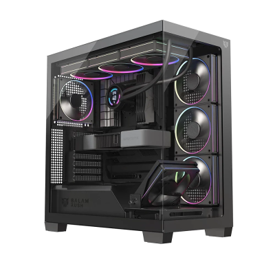 Gabinete Balam Rush Tank Polar 7900, Midi-Tower, ATX/Micro-ATX/Mini-ITX, USB 2.0/3.0, sin Fuente, 5 Ventiladores Instalados, Negro