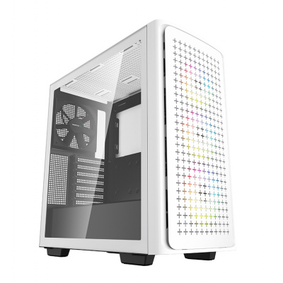 Gabinete DeepCool CK560 con Ventana RGB, Midi-Tower, Mini-ITX/Micro-ATX/ATX/E-ATX, USB 3.0, sin Fuente, Blanco