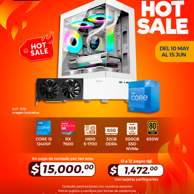 HOT SALE: PC GAMER INTEL Core i5 12400F, RX 7600, 32GB RAM, 500GB SSD