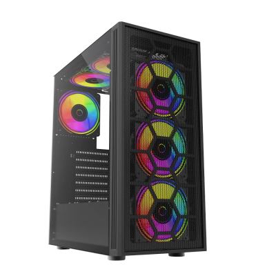 Gabinete Balam Rush DragonFly II Mesh GM740 Negro, Midi-Tower, ATX/Micro-ATX/Mini-ITX, USB 2.0/3.0, sin Fuente, 4 Ventiladores Instalados, Negro