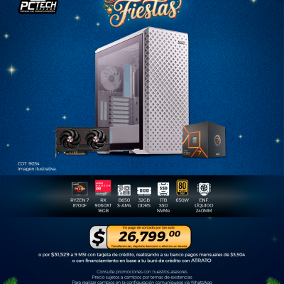 PC GAMER AMD Ryzen 7 8700F, RX 9060 XT 16GB, 32GB RAM, 1TB SSD