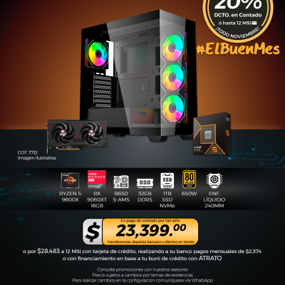 PC GAMER AMD Ryzen 5 9600X, RX 9060XT 16GB, 32GB RAM, 1TB SSD