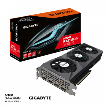 Tarjeta de Video Gigabyte AMD Radeon RX 6600 Eagle 8G, 8GB 128-bit GDDR6, PCI Express x8 4.0