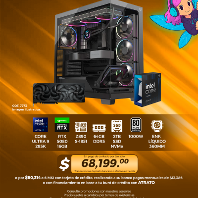 PC GAMER INTEL Core Ultra 9 285K, RTX 5080 16GB, 64GB RAM, 2TB SSD