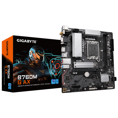 Tarjeta Madre Gigabyte B760M G AX, Micro-ATX, LGA 1700, Intel B760, 96GB DDR5, HDMI/DP para Intel