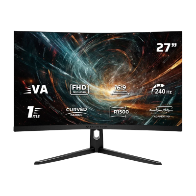 Monitor Curvo Balam Rush Hyper Orbit MHO27Y, 27",  FHD,  1920 x 1080 (VA),  240 Hz,  1 ms, R1500,  FreeSync / G-Sync,  RGB,  BR-942966