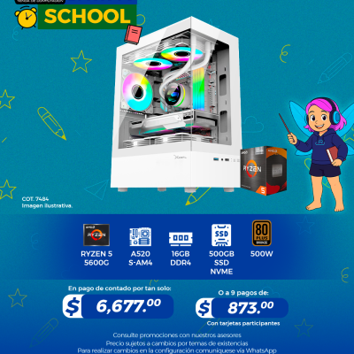 Promo Back To School: PC GAMER AMD Ryzen 5 5600G, 16GB RAM, 512GB SSD