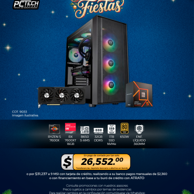 PC GAMER AMD Ryzen 5 7600X, RX 7600 XT 16GB, 32GB RAM, 1TB SSD