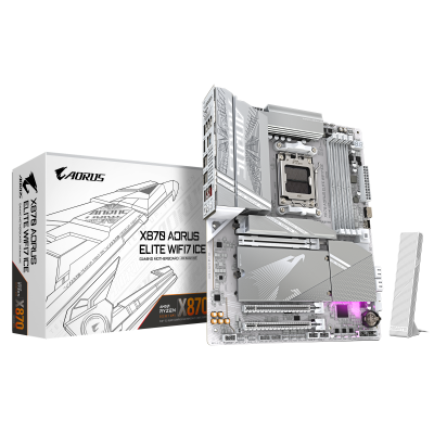 Tarjeta Madre AORUS X870 AORUS ELITE WIFI7 ICE, ATX, Socket AM5, AMD X870, 256GB DDR5, HDMI para AMD