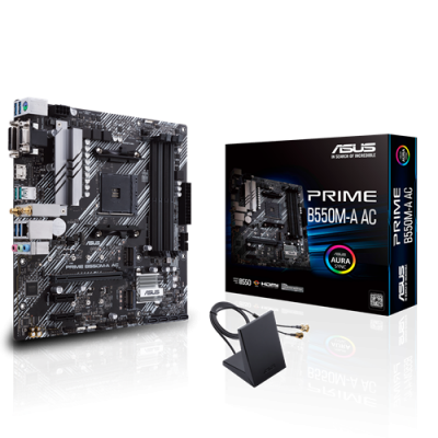 Tarjeta Madre ASUS Micro ATX PRIME B550M-A AC, S-AM4, AMD B550, HDMI, 128GB DRR4, para AMD