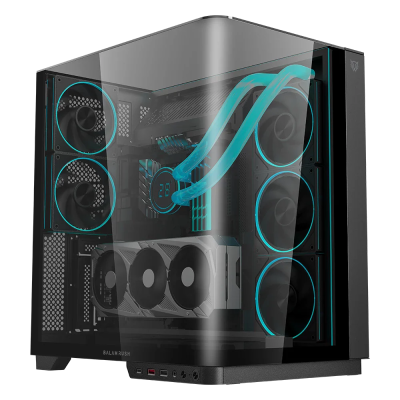 Gabinete Balam Rush Tank Expert Curve 7800, Midi-Tower, ATX/Micro-ATX/ ITX, USB 2.0/3.0, sin Fuente, 5 Ventiladores Instalados, Negro