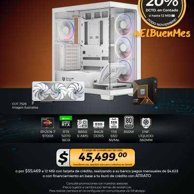 PC GAMER AMD Ryzen 7 9700X, RTX 5070 16GB, 64GB RAM, 1TB SSD