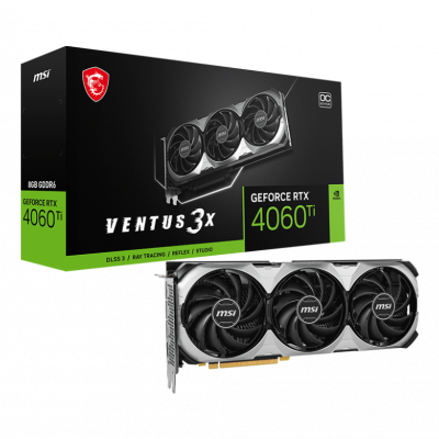 Tarjeta de Video MSI NVIDIA GeForce RTX 4060 Ti VENTUS 3X 8G OC, 8GB 128-bit GDDR6, PCI Express 4.0