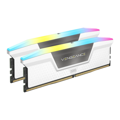 Kit Memoria RAM Corsair Vengeance RGB DDR5, 6000MHz, 64GB - 2 x 32GB, CL30, XMP, Blanco