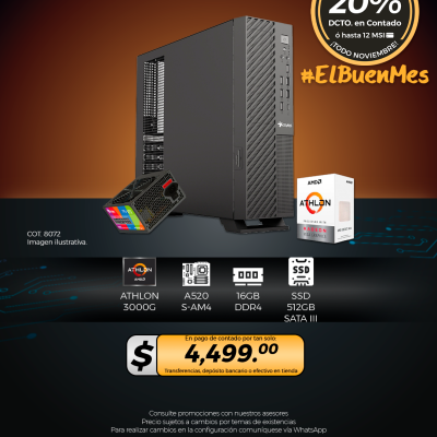 PC GAMER AMD Athlon 3000G, 16GB RAM, 512GB SSD