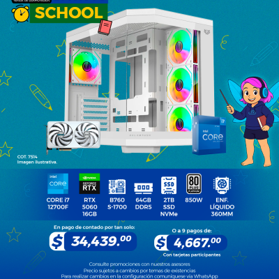 Promo Back To School: PC GAMER INTEL Core i7 12700F, RTX 5060 16GB, 64GB RAM, 2TB SSD