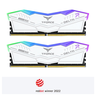 Kit Memoria RAM Team Group T-Force Delta RGB DDR5 / 6000MHz / 32GB (2x16GB) / Non-ECC / CL38 / Blanco