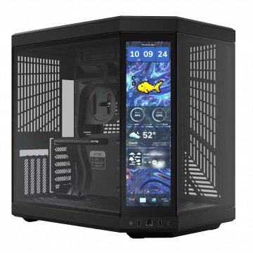 Gabinete Hyte Y70, Pantalla Touchscreen 4k/60Hz, Midtower, E-ATX, Negro