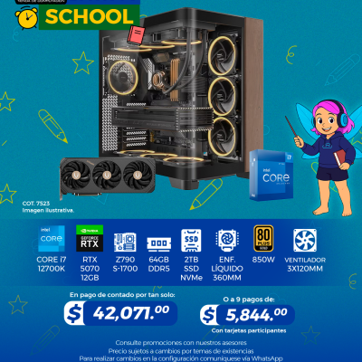 Promo Back To School: PC GAMER INTEL Core i7 12700K, RTX 5070 12GB, 64GB RAM, 2TB SSD