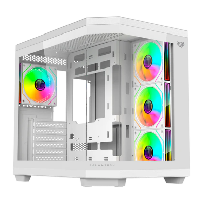 Gabinete Balam Rush Tank Master 9600 TB con Ventana RGB, Midi-Tower, ATX/Micro-ATX/ITX, USB 3.0/2.0, sin Fuente, 3 Ventiladores RGB Instalados, Blanco