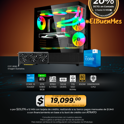 PC GAMER INTEL Core i5 14400F, RTX 5060 Prime 8GB, 32GB RAM, 1TB SSD