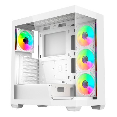 Gabinete Gamer Xzeal XZEAL YRDEN XZ-140 / 4 Ventiladores ARGB Incluidos / ATX / USB 3.0 / Panel Lateral y Frontal de Cristal Templado / Blanco