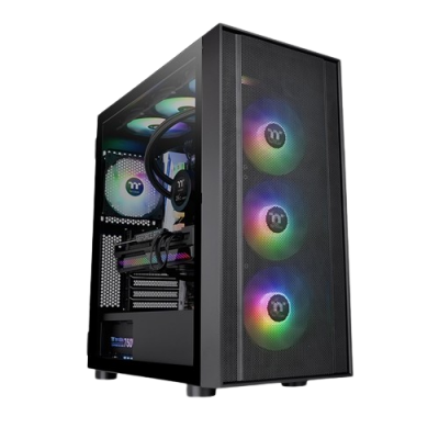 Gabinete Thermaltake H570 TG ARGB con Ventana, Midi-Tower, ATX/E-ATX/Micro ATX/Mini-ITX, USB 3.0, sin Fuente, 3 Ventiladores Instalados ARGB, Negro