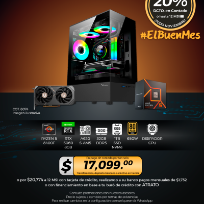 PC GAMER AMD Ryzen 5 8400F, RTX 5060 8GB, 32GB RAM, 1TB SSD