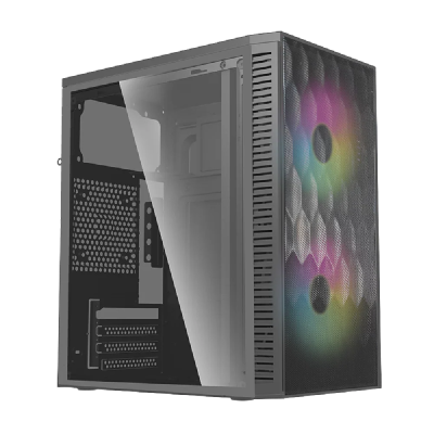 GABINETE ACTECK (AC-935838) FUJI GC470,MICRO ATX,FUENTE 500W,1*USB 3.0,ACRILICO,MALLA METAL,NEGRO