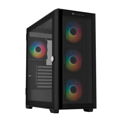 Gabinete Balam Rush Carbono Twin Mate 7000 con Ventana RGB, Midi-Tower, ATX/Micro-ATX/Mini-ITX, USB 3.0/2.0, sin Fuente, 4 Ventiladores RGB Instalados, Negro