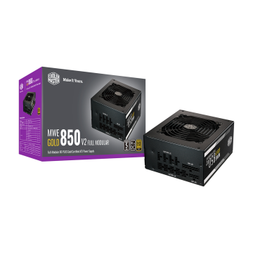 Fuente de Poder Cooler Master MWE Gold 850 - V2 Full Modular 80 PLUS Gold, 24-pin ATX, 120mm, 850W