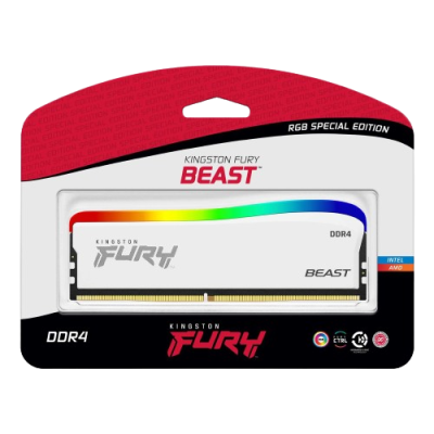 Memoria RAM Kingston FURY Beast RGB SE DDR4, 3600MHz, 16GB, Non-ECC, CL18, XMP, Blanco